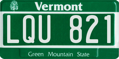 VT license plate LQU821