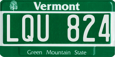 VT license plate LQU824
