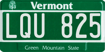 VT license plate LQU825