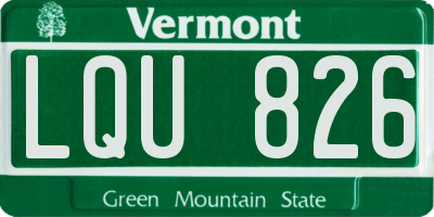 VT license plate LQU826