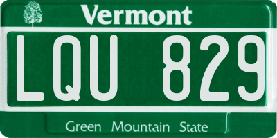 VT license plate LQU829