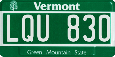 VT license plate LQU830