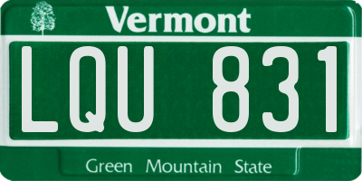 VT license plate LQU831