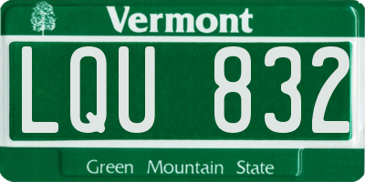 VT license plate LQU832