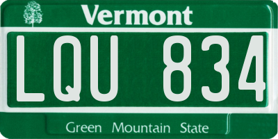 VT license plate LQU834
