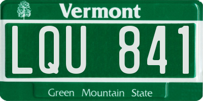 VT license plate LQU841