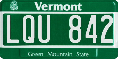VT license plate LQU842