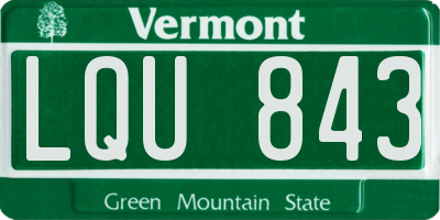VT license plate LQU843