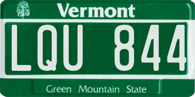 VT license plate LQU844