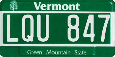 VT license plate LQU847