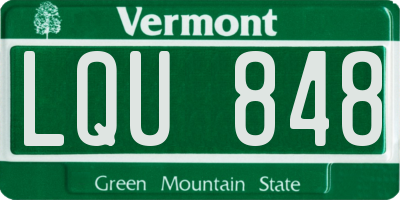 VT license plate LQU848