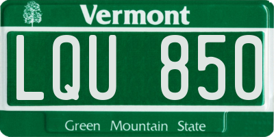 VT license plate LQU850