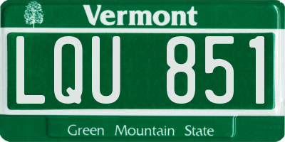 VT license plate LQU851