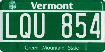 VT license plate LQU854