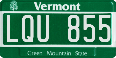 VT license plate LQU855