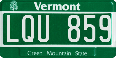 VT license plate LQU859