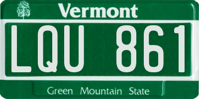 VT license plate LQU861