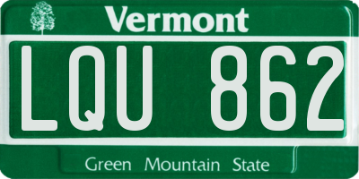 VT license plate LQU862