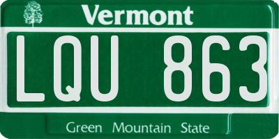 VT license plate LQU863