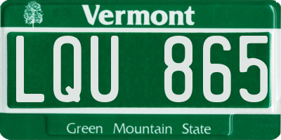 VT license plate LQU865