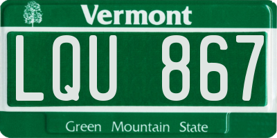 VT license plate LQU867