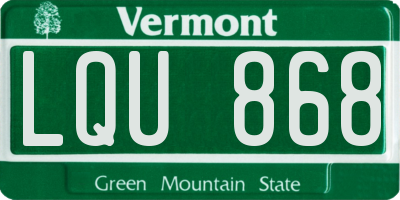 VT license plate LQU868