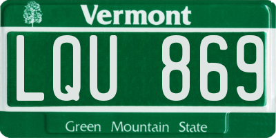 VT license plate LQU869