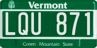 VT license plate LQU871