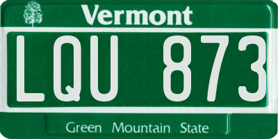 VT license plate LQU873