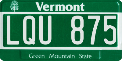 VT license plate LQU875