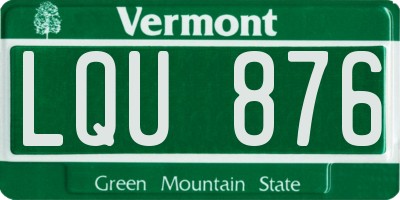 VT license plate LQU876