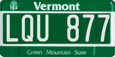 VT license plate LQU877