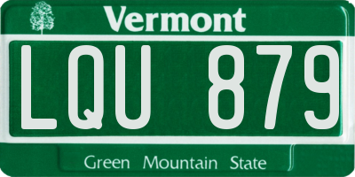 VT license plate LQU879
