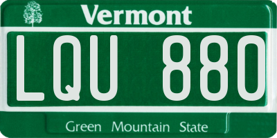 VT license plate LQU880