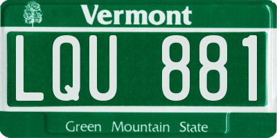 VT license plate LQU881