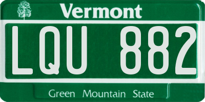 VT license plate LQU882