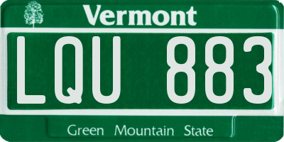 VT license plate LQU883