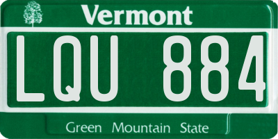 VT license plate LQU884