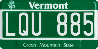 VT license plate LQU885