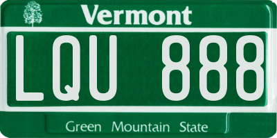 VT license plate LQU888