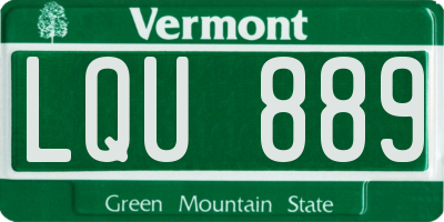 VT license plate LQU889