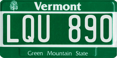 VT license plate LQU890