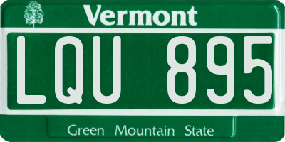 VT license plate LQU895