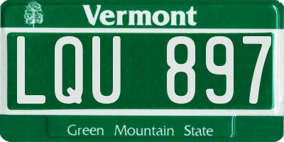 VT license plate LQU897