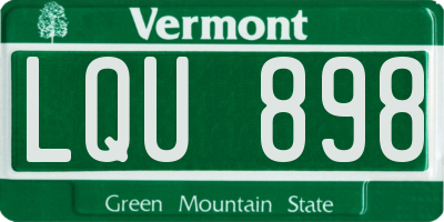 VT license plate LQU898