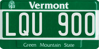 VT license plate LQU900