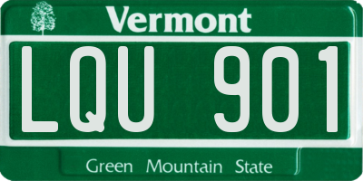 VT license plate LQU901