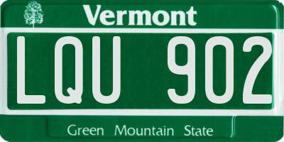 VT license plate LQU902