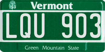 VT license plate LQU903