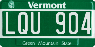 VT license plate LQU904